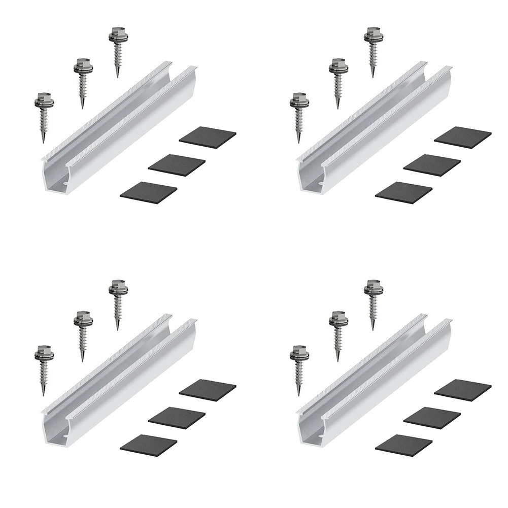 Brand New High Quality Home Rails Solar Panel Racking Power Plant Silver Solar Panel Bracket Trapezoidal Rail Aluminum Alloy