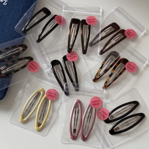 Imagen 2 del producto 2 paquetes de moda temperamento estampado de leopardo goteo de aceite gota de agua BB clip flequillo clip nueva linda chica horquilla ovalada clip de borde