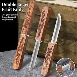 BAKULI-1pc Double Edged Knife, 2 in 1 Fruit Knife, Multifunctional Pocket Knife, Sharp High Hardness Portable Outdoor Knife