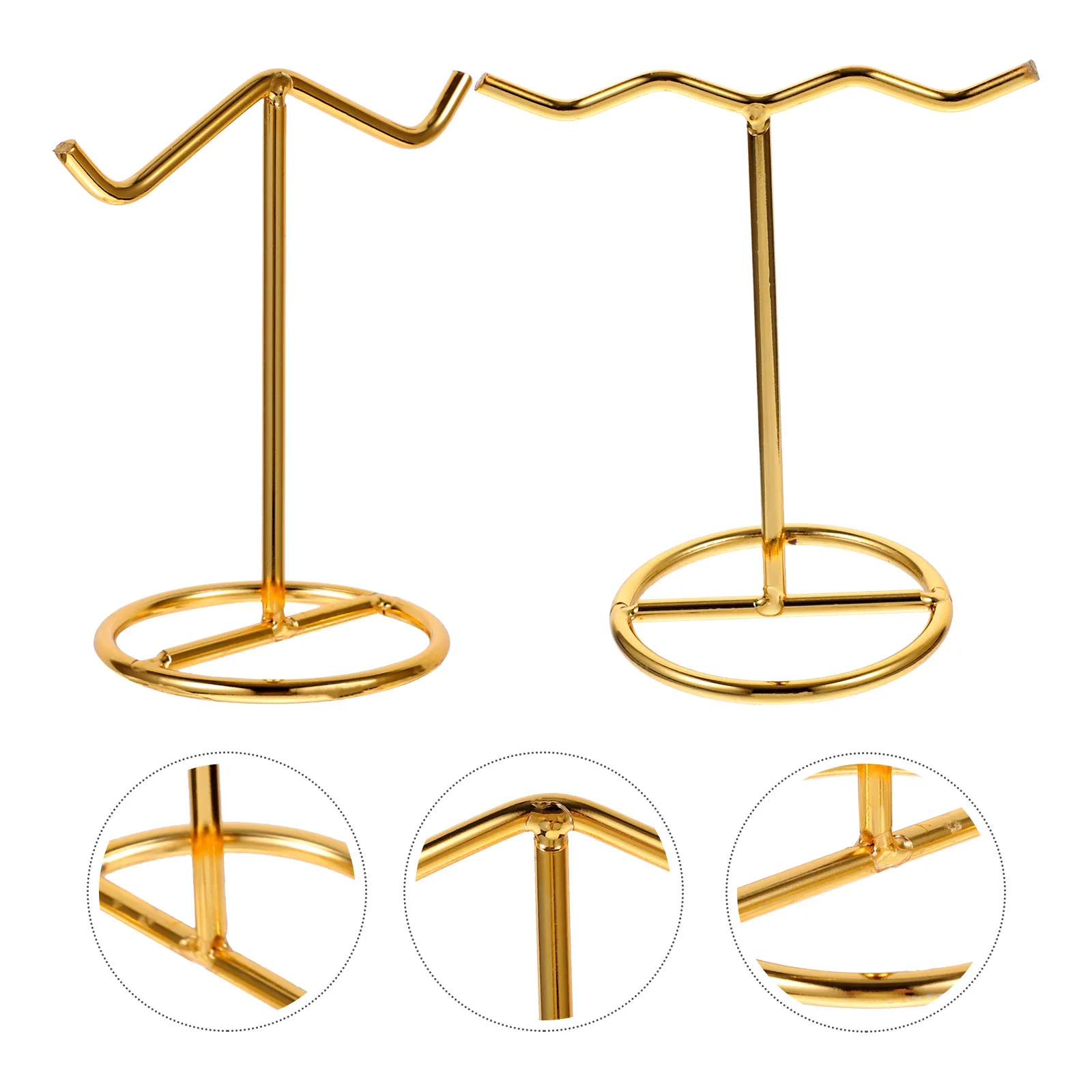 

2pcs Metal Jewelry Stand Earring Holder Necklace Organizer Display Rack Storage Tower Iron Durable Space-saving for Home Mall