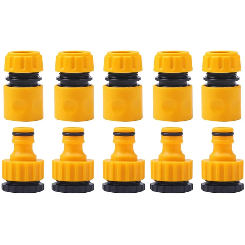 

10pcs Hose Faucet Quick Connector 3/4 & 1/2 Inch Graden Hose Water Tap Threaded Connector Faucet Adapter For Garden Irrigation