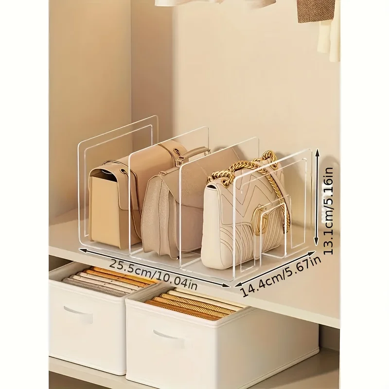 4pcs Bag Storage Artifact Wardrobe Multi-layer Partition Bag Organizer Display Rack Home Space-saving Storage Shelf
