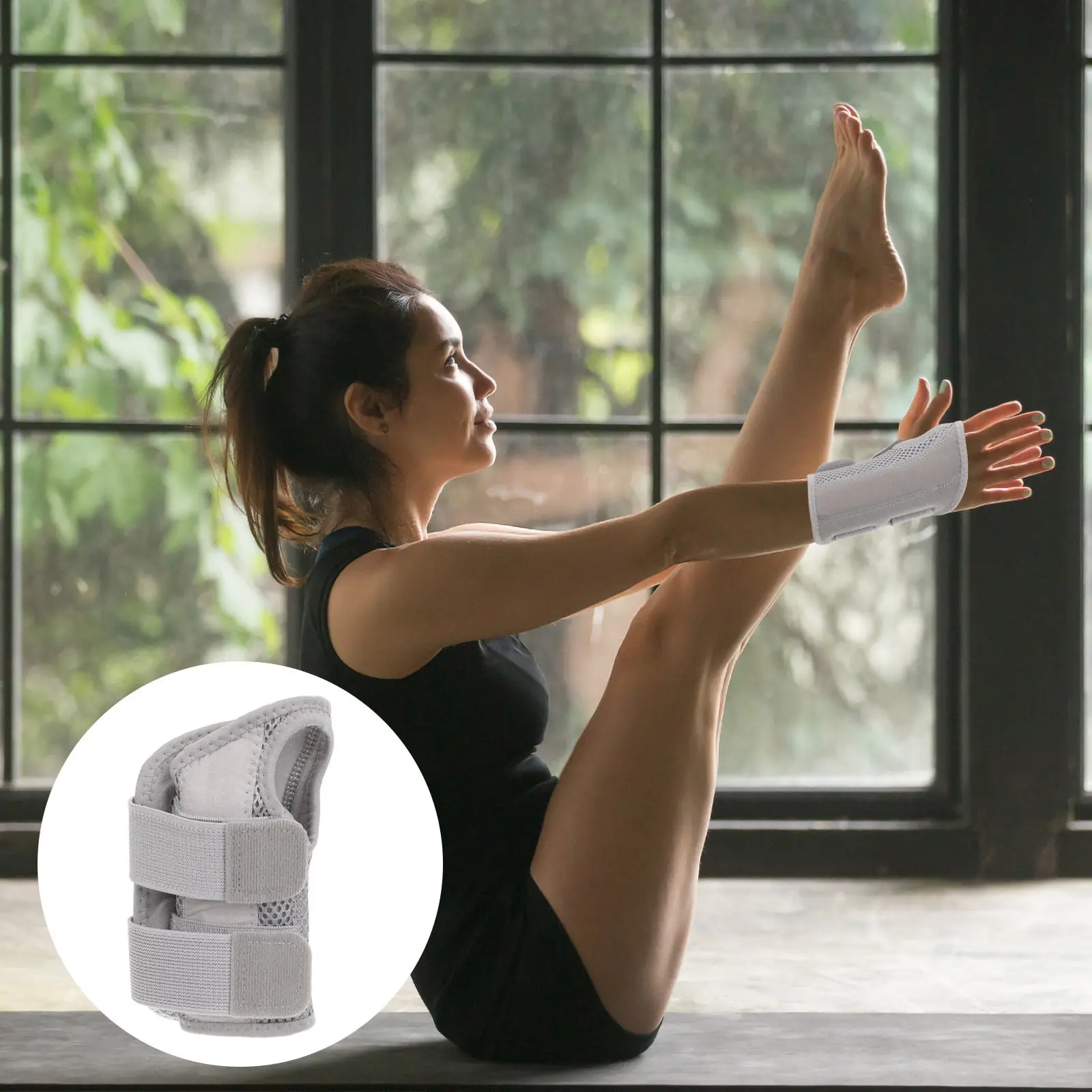 Carpal Tunnel Wrist Brace Plastic Steel Support Two Splints Adjustable Compression Bands for Tendonitis Relief and Wrist