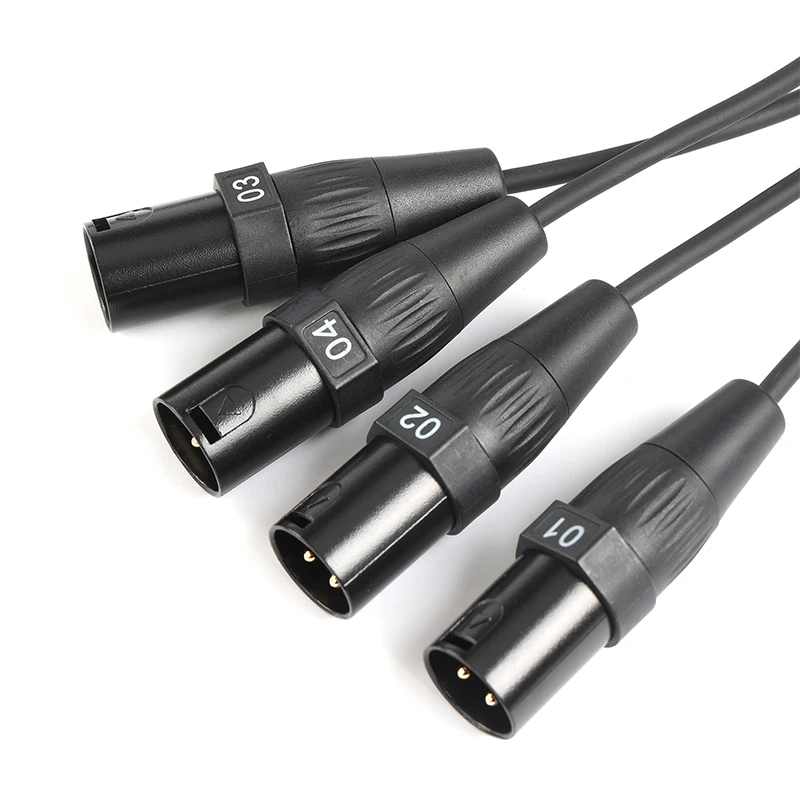 New Network Converter DMX RJ45 CAT6 Female To 4 3 Pin XLR Male Or Female Connectors Cable Audio Adaptor Signal Extender (1pcs)