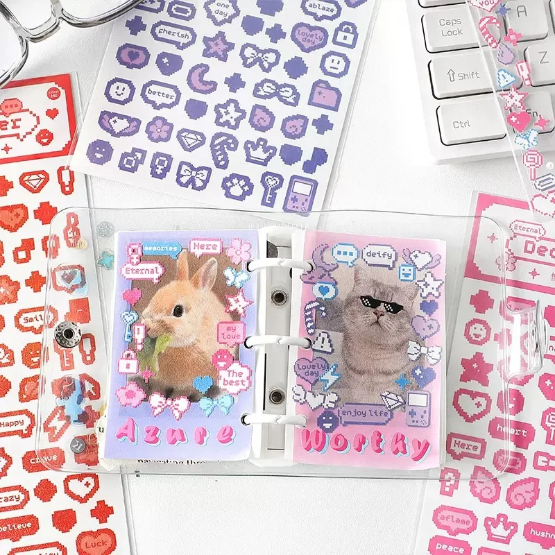 

ShuuO 1Pc 6Pcs Cute Cartoon Stickers Toploader Decor Korean Style DIY Laptop Stickers Cute Deco Sticker Korean Stationery