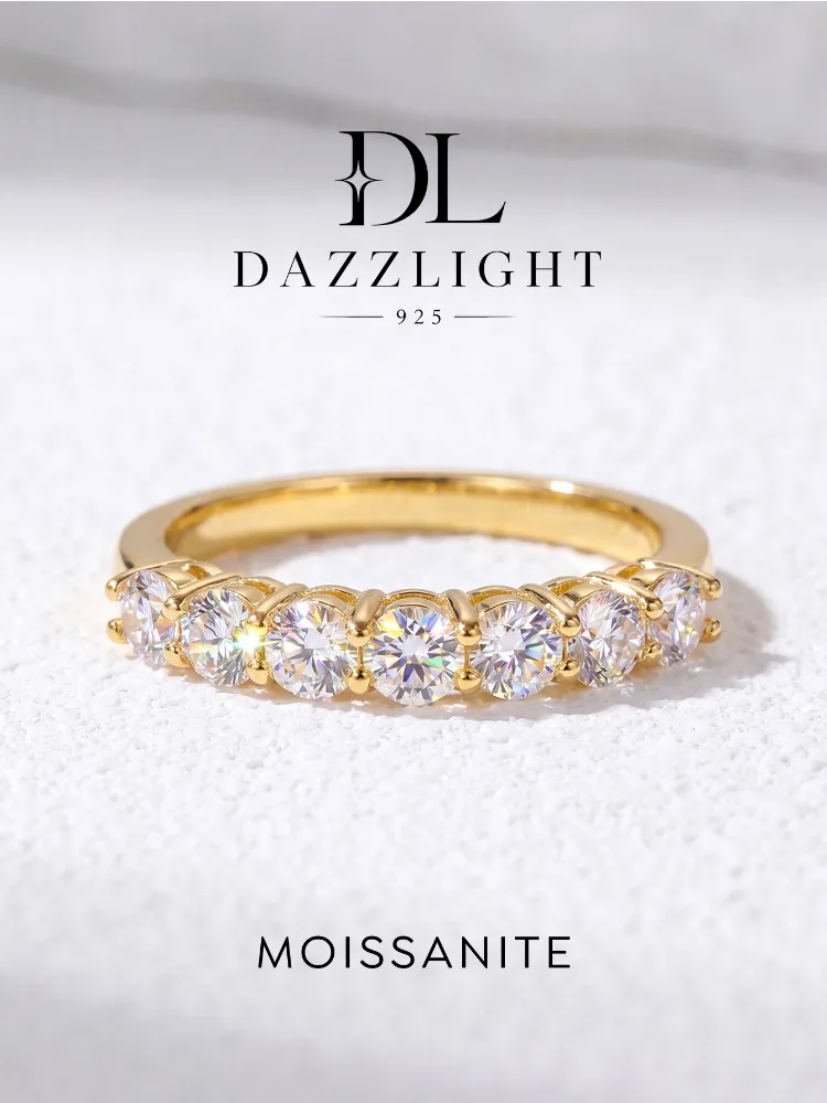 DWJ Real Moissanite Ring 925 Sterling Silver Diamond Eternity Band Engagement Wedding Rings for Women Luxury Quality Jewelry