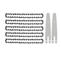 ABJA 5 Pieces 6 Inch Mini Chainsaw Chain with 2 Pcs Replacement Saw Chain Bar for Cordless Electric Portable Mini Chainsaw