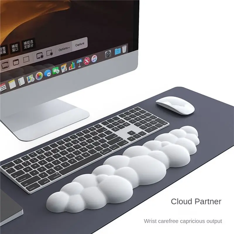 

Подставка для запястий A86P-Cloud Keyboard из мягкой кожи с эффектом памяти, подушка для поддержки запястий, удобная для легкого набора текста, снимает боль, противоскользящая, долговечная.