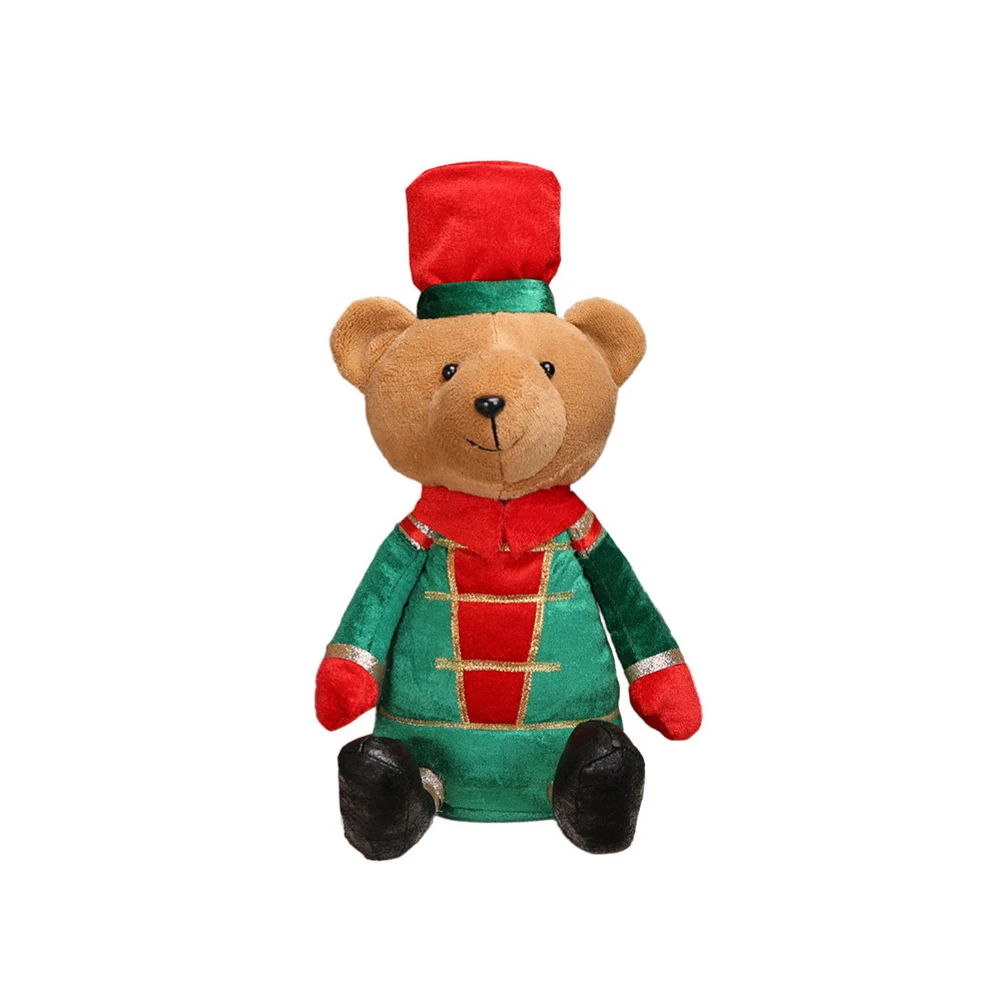 

1PC Decoration Bear Doll 37*23cm Christmas Creative Cartoon Bear Sitting Ornaments Christmas Window Decorations DIY Decor Parts