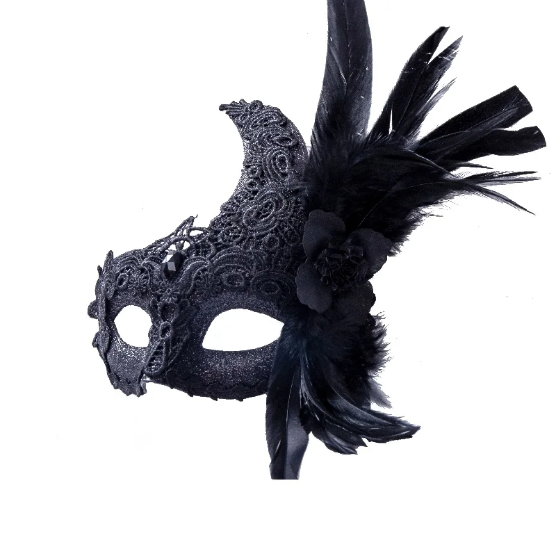 Halloween Masquerade Mask Venetian Mask Lace Feather Mask Party Props