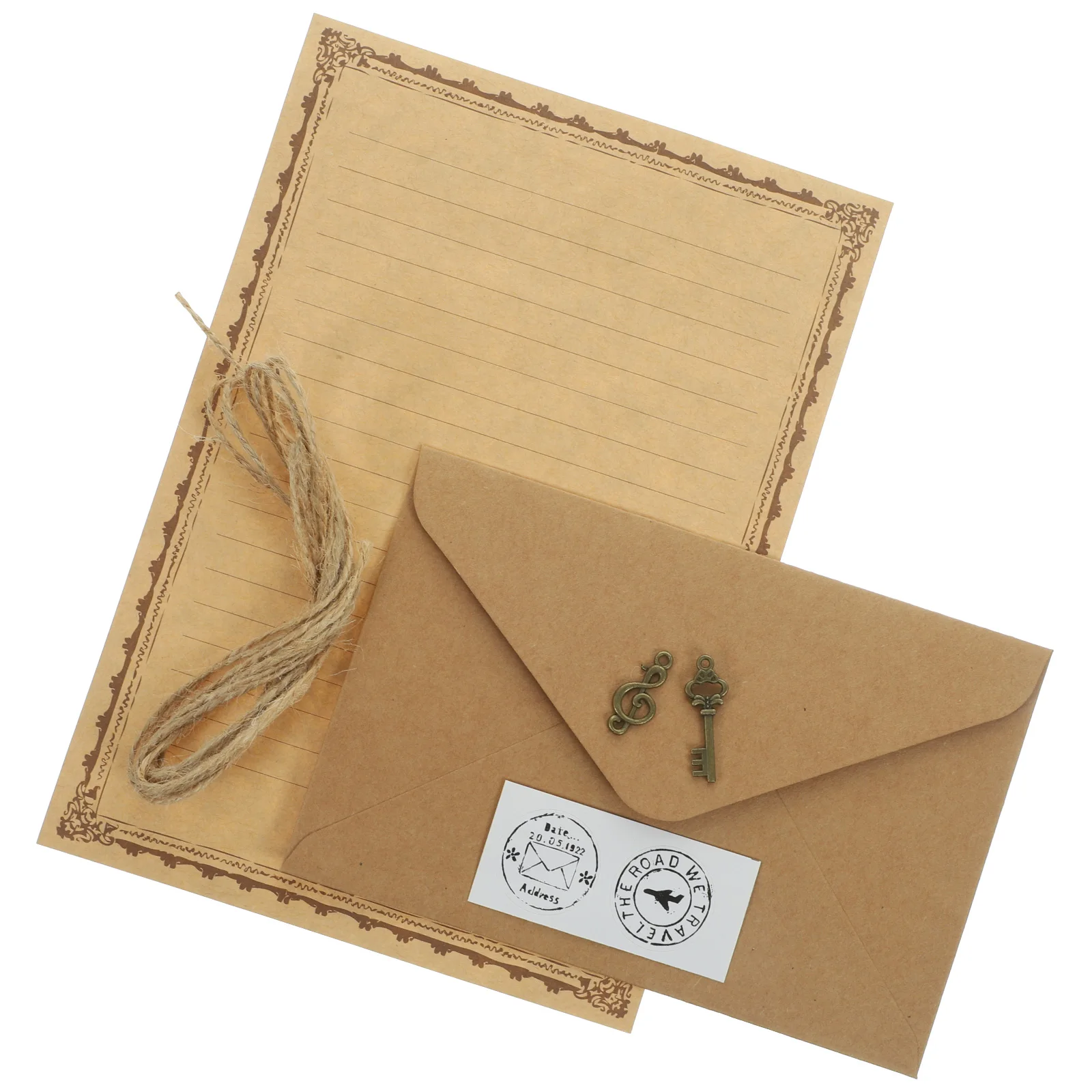 

2 Sets Notebook Letter Paper Writing Stationery with Envelopes Simple Old Fashioned Stationary Travelers Insert and Student