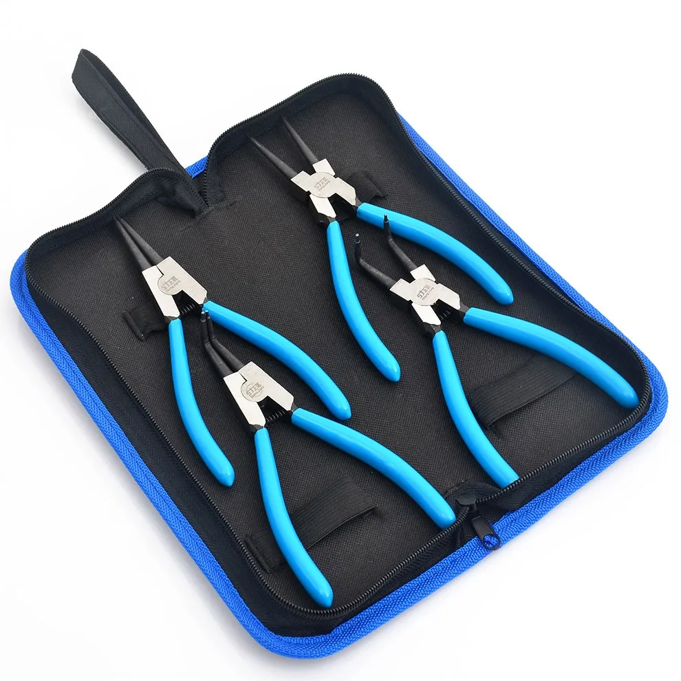 คีมหนีบสปริงแบบใช้ภายนอก, ข้องอหัวตรงแบบใช้ภายใน, คีมติดตั้งและถอดสปริง ชุด 4 ชิ้น