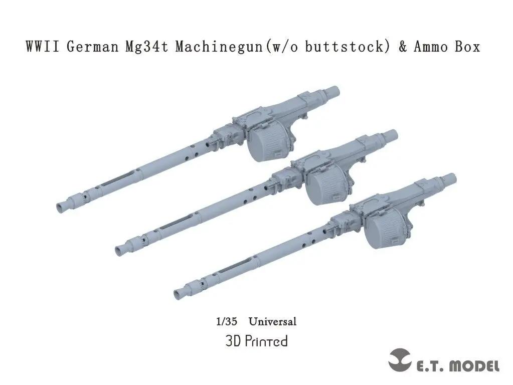 

Модель ET 1/35 P35-216 немецкий Mg34t Machinegun с кнопкой (3D печать)