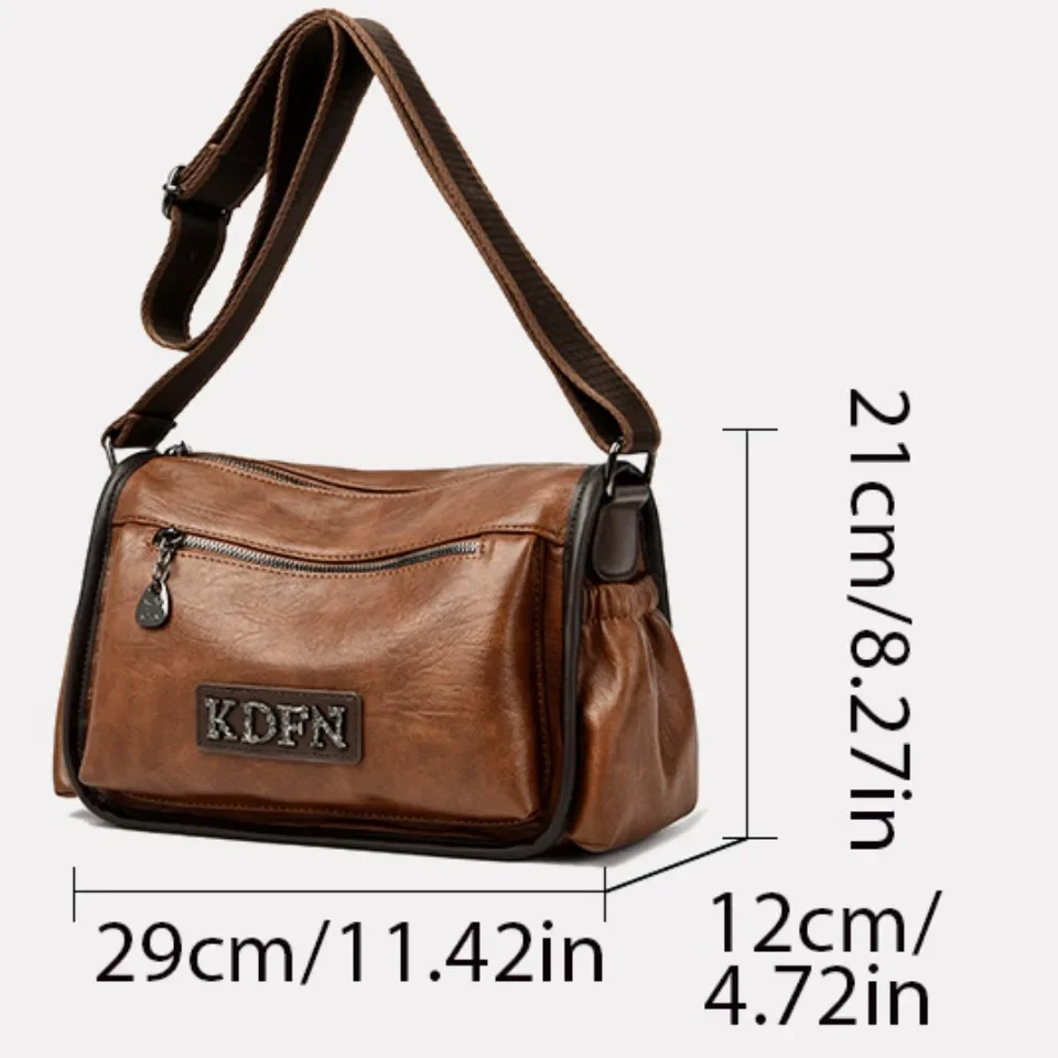 Retro Style PU Leather Boston Crossbody Bag Women’s Solid Color Brand Handbag Fashion Designer Female Casual Travel Shoulder Bag