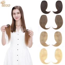 Sego 2 pz/set capelli umani frangia laterale Clip in frangia veri capelli umani Bang Clip naturale sul lato Bang frangia dritta estensione dei capelli