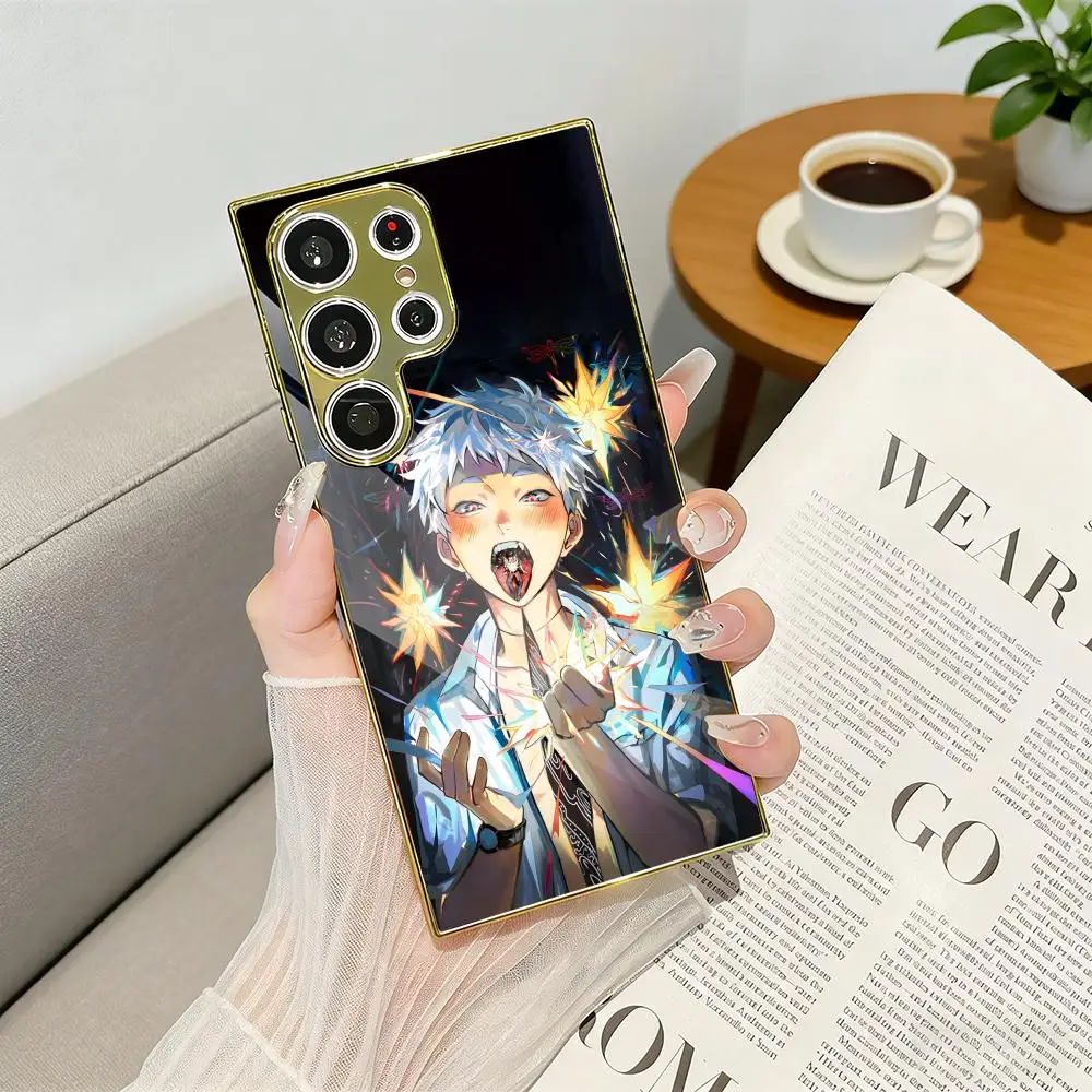 Anime The S-Summer Hikaru Died Phone Case Luxury Electroplated Metal Frame Case For Samsung Galaxy S25 S24 S23 Ultra