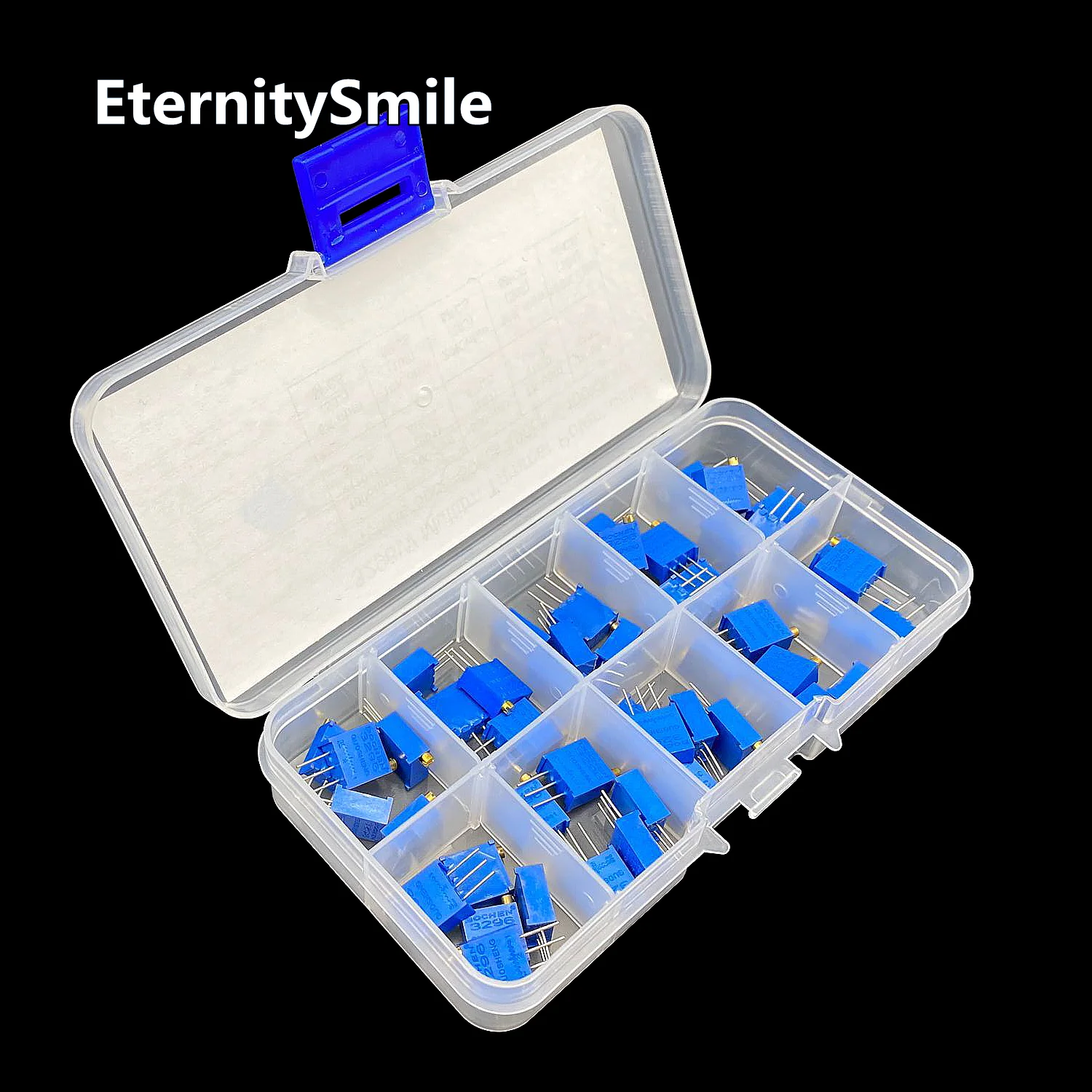 50PCS 3296W Multiturn Trimmer Potentiometer Kit High Precision 3296 Variable Resistor 500R 1/2/5/10/20/50/100K 100/200/500Ohm