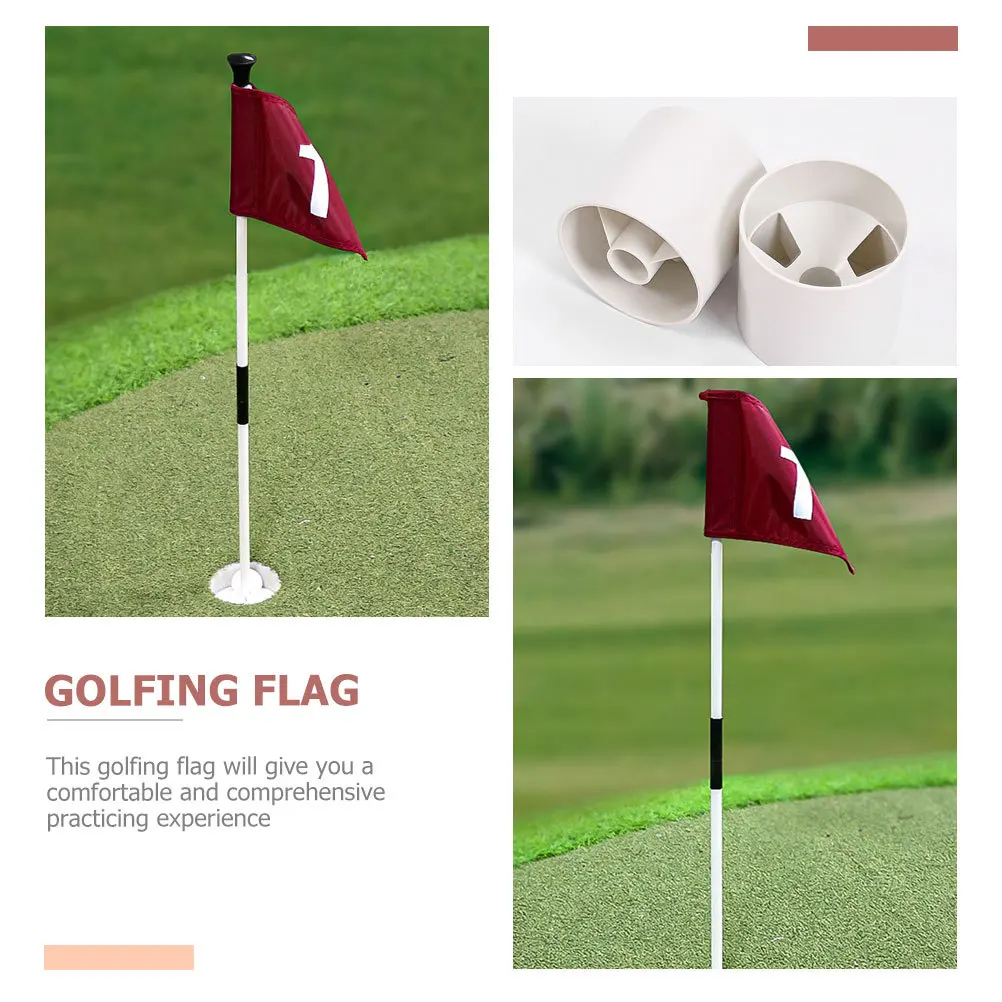 

1Set Flag Kit High Grade Glass Fiber Flagpole Durable ABS Base Removable Number Flag Golf Training Supplies