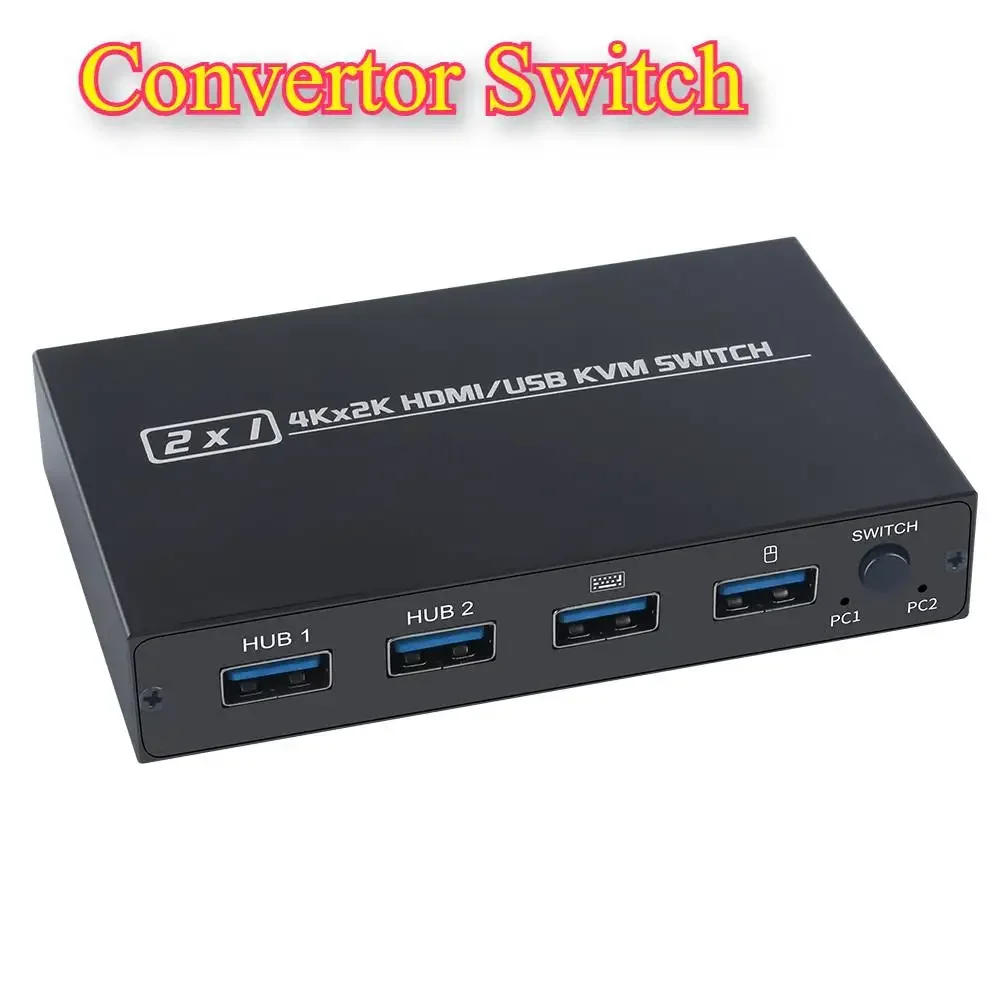 

AIMOS AM-KVM Convertor Switch 201CL 2-in-1 HDMI USB KVM Switch Support HD 2K*4K 2 Hosts Share 1 Monitor Keyboard& Mouse Set Kit