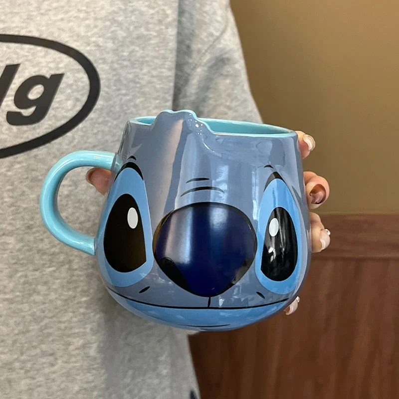 Disney Stitch Lilo and Stitch animation peripheral cartoon high-looking ceramic belly cup coffee cup girl heart birthday gift