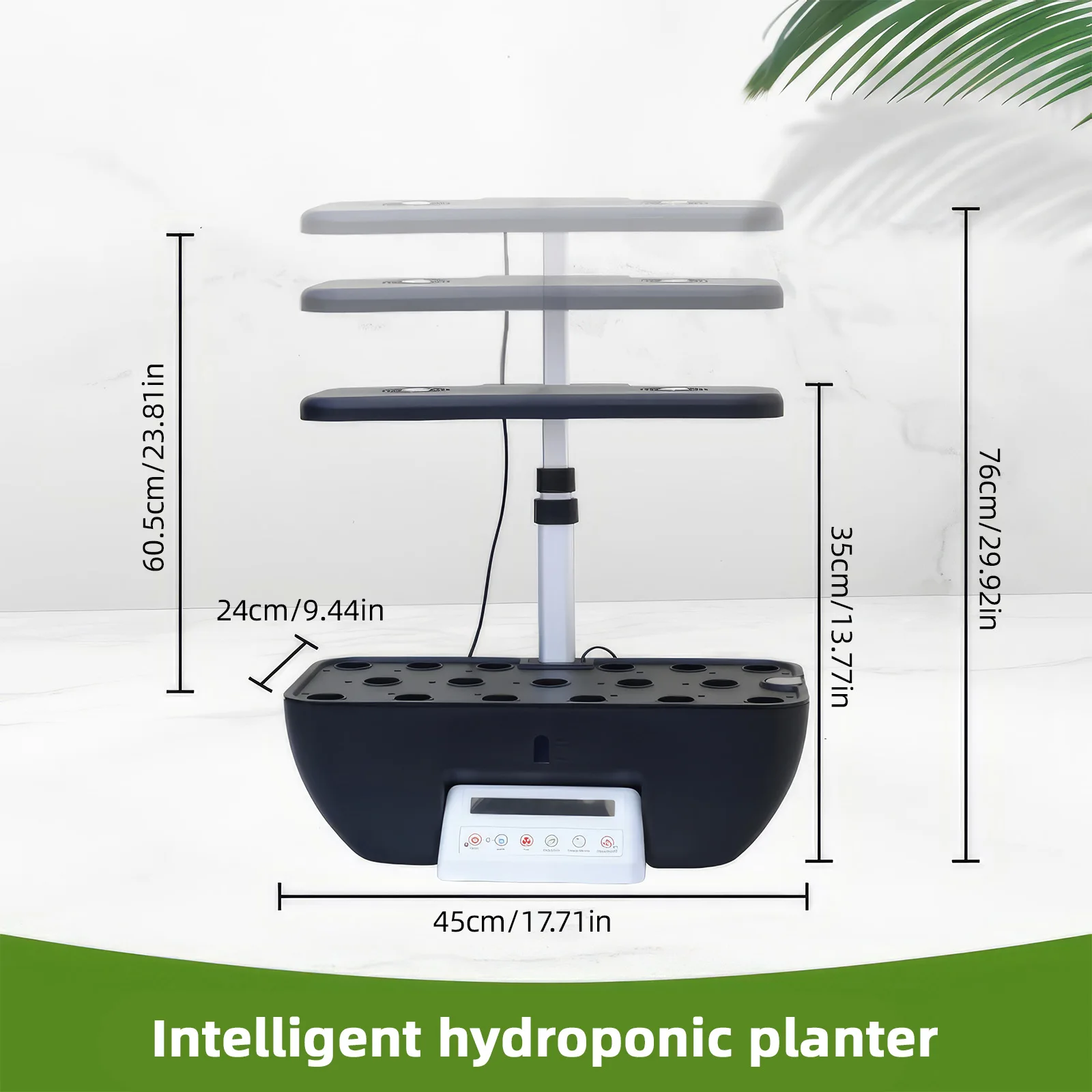 17 Pods Hydroponics Growing System Kit Full-Spectrum Built-in Fan Height Adjustable 2 Modes LCD Display Plant Germination Kit