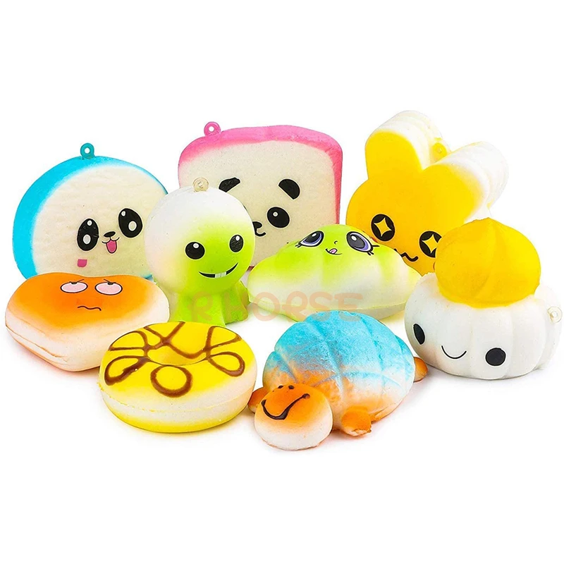 Kawaii Squishy Toys 5/10 PCS Colorful Soft Cream Scented Slow Rising Food Animals Stress Relief Squeeze Toys Party Gift for Kids