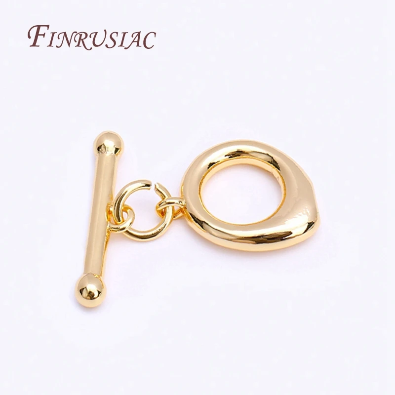 18K Real Gold Plated Fashion Droplet OT Clasp For Necklace Bracelets Crafts Supplies,Dainty Brass Toggle Clasp DIY Accessories