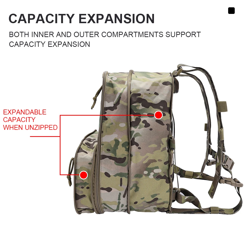 500D Nylon Tactical Flatpack D3 Backpack Hydration Carrier Expansible Molle Pouch Airsoft Multipurpose Vest Assault Travel Bag