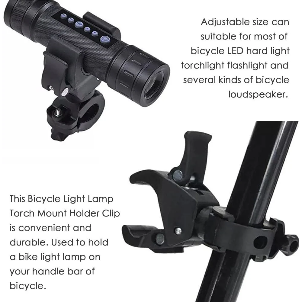 Suporte de lanterna para guidão de bicicleta, clipe de plástico para ciclismo mtb, suporte frontal para bicicleta de estrada mtb, clipe de montagem de lanterna led