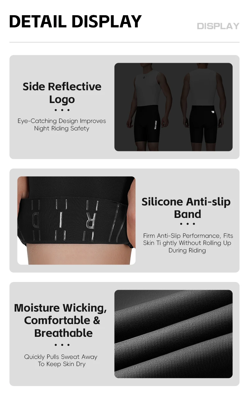 WEST BIKING Herren-Radhose, schnell trocknend, atmungsaktiv, gepolsterte Fahrradhose für Straßen- und Mountainbike-Fahrten im Sommer, leicht – Detail 10