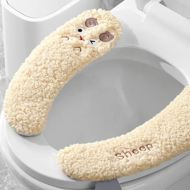 변기 시트 쿠션, 가정용 변기 접착 시트 커버, 계절 범용 변기 시트 쿠션, 패션 겨울