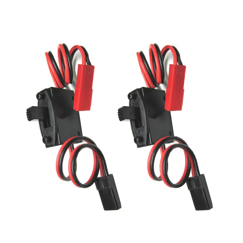 2Pcs RC Power Switch Model Car Receiver On Off Lipo Battery Switch HarnessCompatible Futaba JR Male JST Female 22awg 200mm