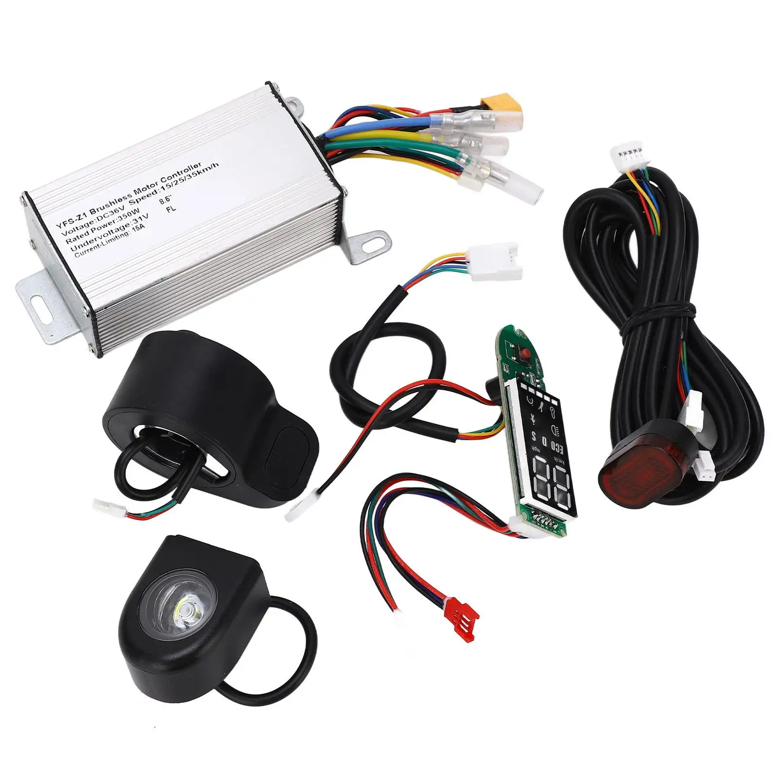 مجموعة وحدة تحكم سكوتر كهربائي 36 فولت مع مقبض فرامل من سبائك الألومنيوم ولوحة دوائر كهربائية ومجموعة مصابيح أمامية للسكوتر الإلكتروني #6