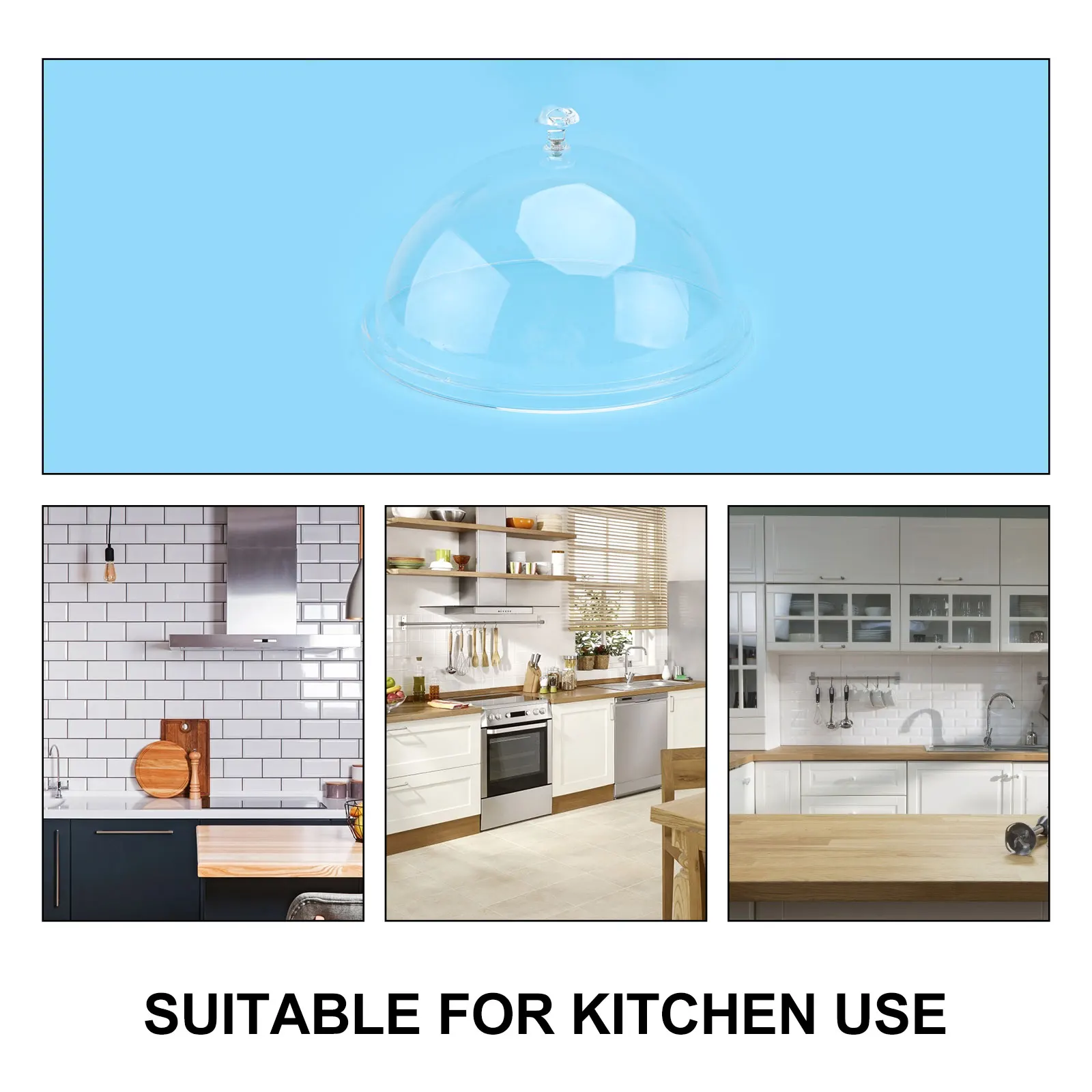 

Food Cover Round Lid Tent Dessert Covers Tray Acrylic Microwave Oven Transparent Dust-proof Food Lid Safe Kitchen Bar