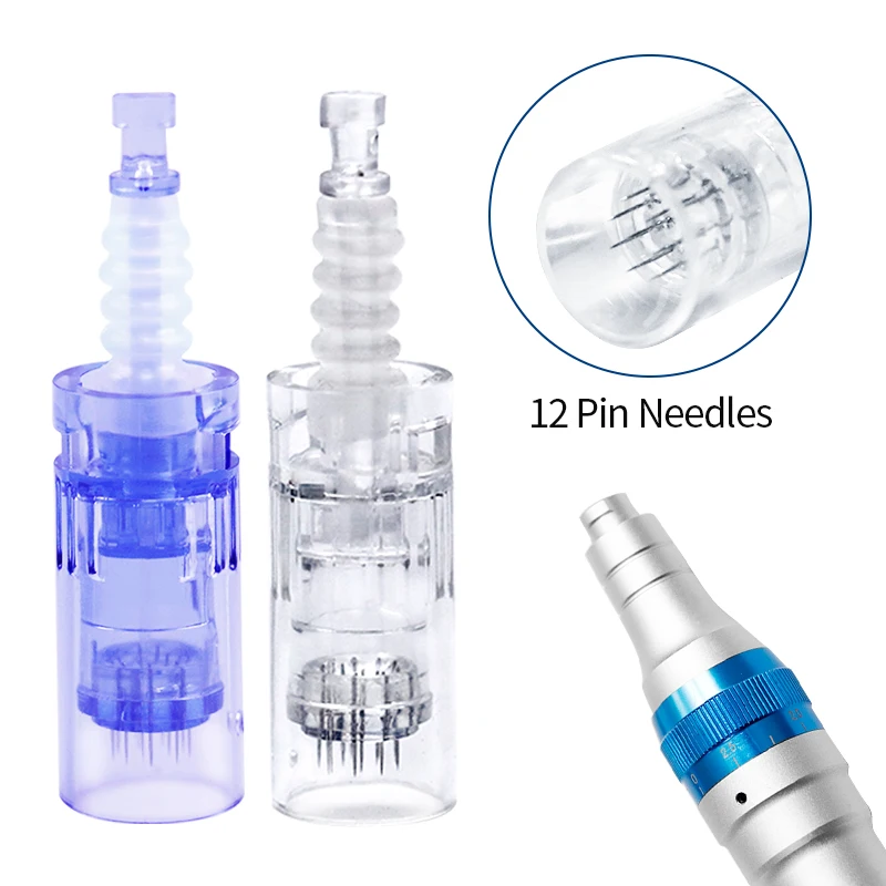 Electric Bayonet Derma Pen 9/12/36/42Pin Blue Microneedling Micro Needles Cartridge Dermapen A6 Replacement Eyebrow Tattoo Tool