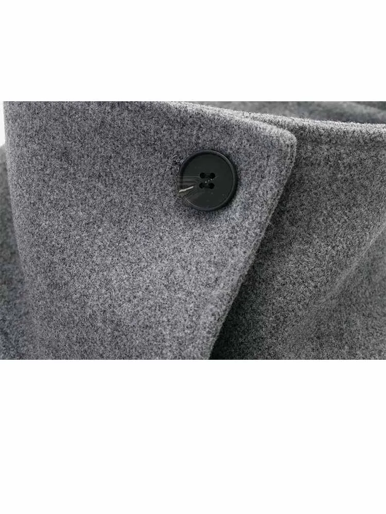 HH 女性冬のファッションハイカラー長袖ダブルブレストベルトショートコートジャケット女性カジュアル多用途通勤ジャケット