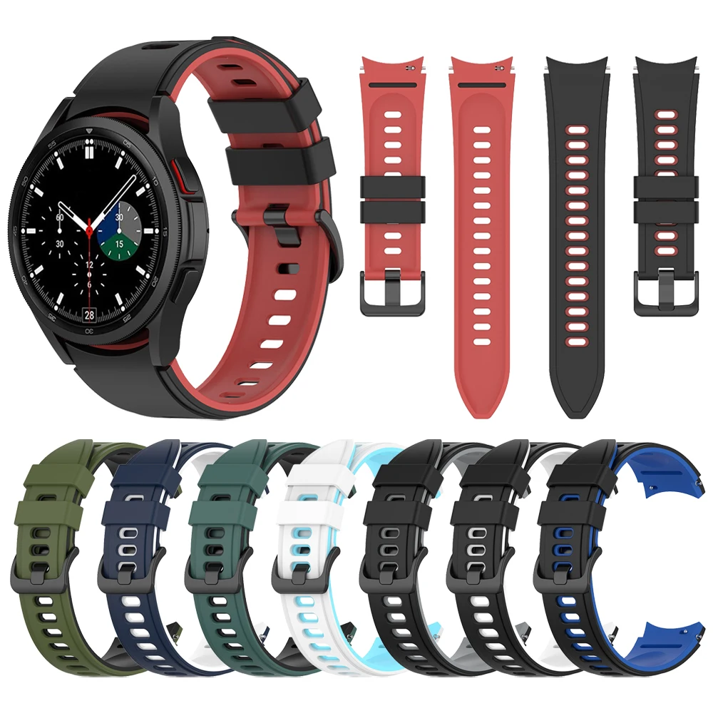 No Gaps Silicone sport band For Samsung Galaxy Watch 4 Classic 46mm 42mm Strap For Galaxy Watch4 44mm 40mm Wristband Bracelet