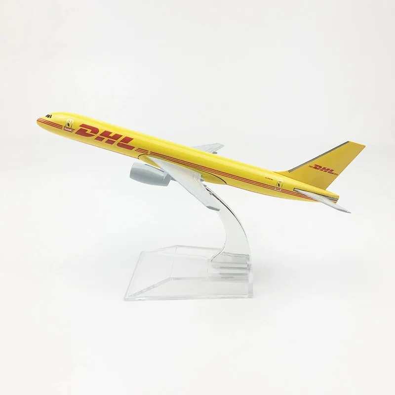 

Модель самолета DHL B757 в масштабе 1/400, 16 см, из сплава, коллекционная, игрушка для детей, миниатюрная, с подставкой, подарок