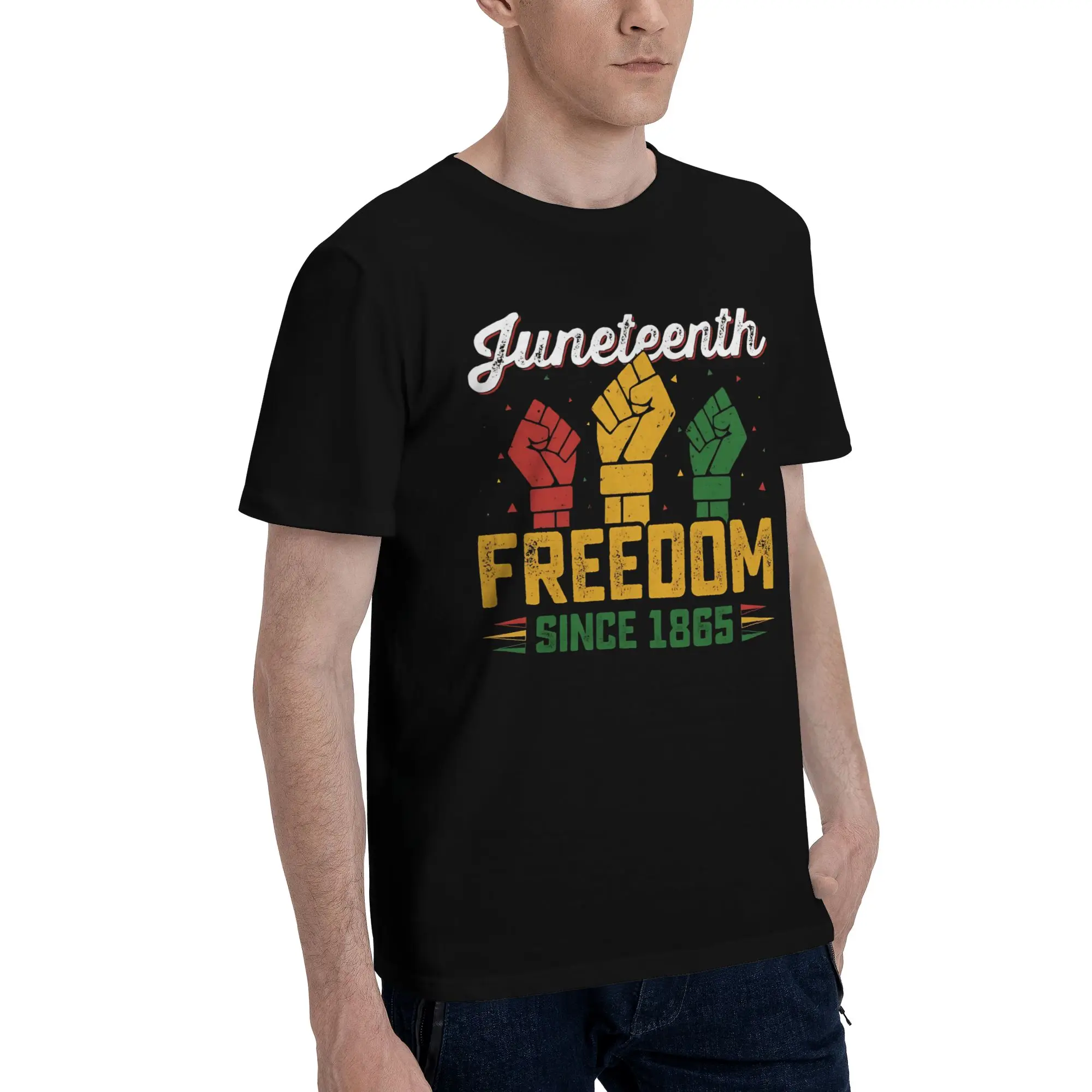 Celebration  Black History Classic  Graphic 100% Cotton T-Shirt Juneteenth Tees Tops For Men