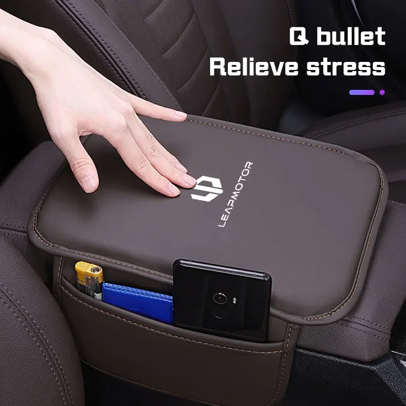

1x Leather Car Center Armrest Box Cover Pad Anti-Scratch Storage Mat For Leapmotor B10 C10 C16 C11 C01 T03 2026