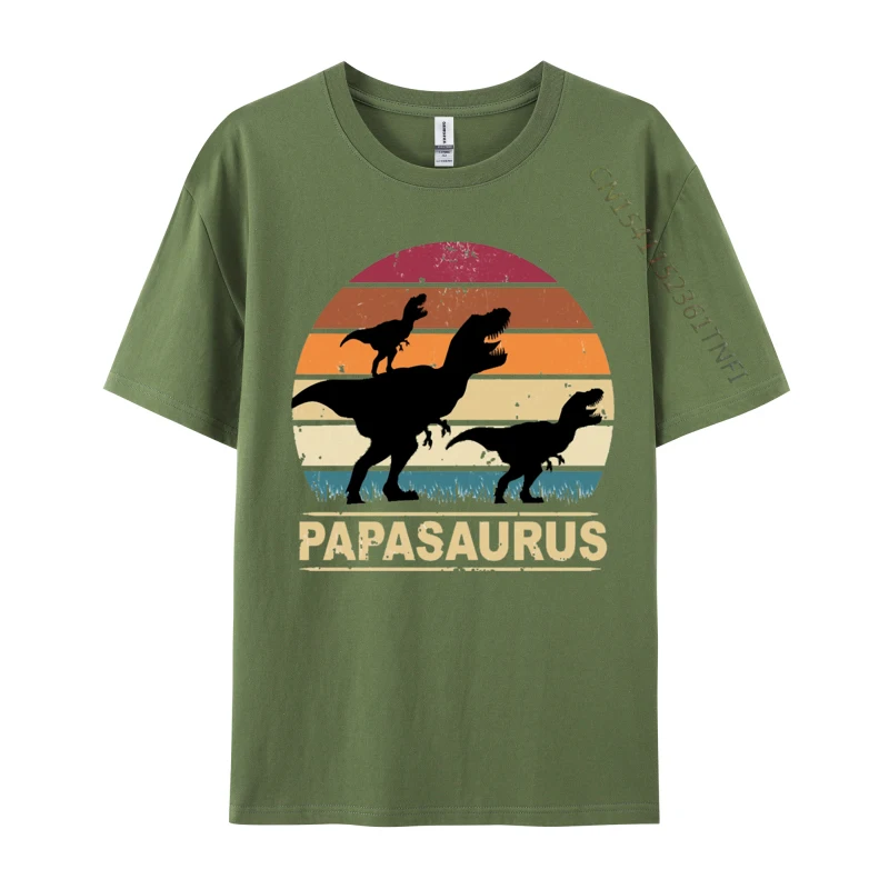 Papa Saurus Dino Twins Papasurus T-shirt Fitted Cosie T Shirt Combed  Cotton Man Tees Cosie T-Shirt Wholesale - Image 2