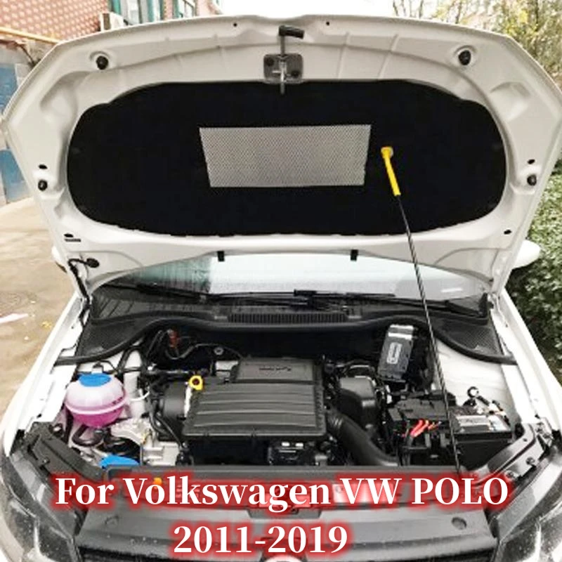 For Volkswagen VW POLO 2011-2019 Front Hood Engine Sound Insulation Pad Cotton Soundproof Cover Thermal Heat Insulation Pad Mat