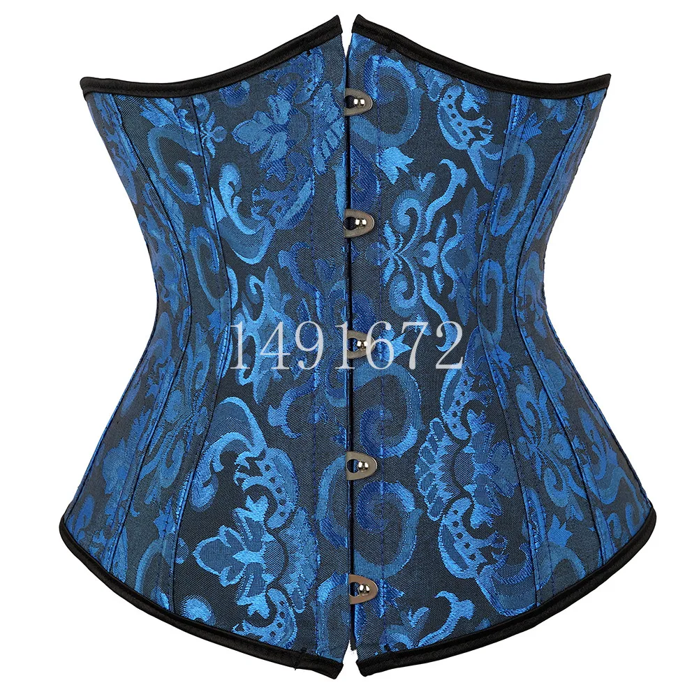 Corset Underbust Top Body Shaper for Wome Waist Cincher Sexy Gothic Plus Size Corpete Corselet Fashion Black White Red Blue Rose