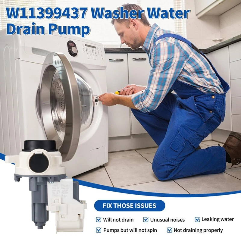 2025 جديد دبليو 11399437   ث 11259498   أجزاء مضخة تصريف الغسالة OEM 120 فولت 60 هرتز 1.2 أمبير لدوامة Maytag Kenmore