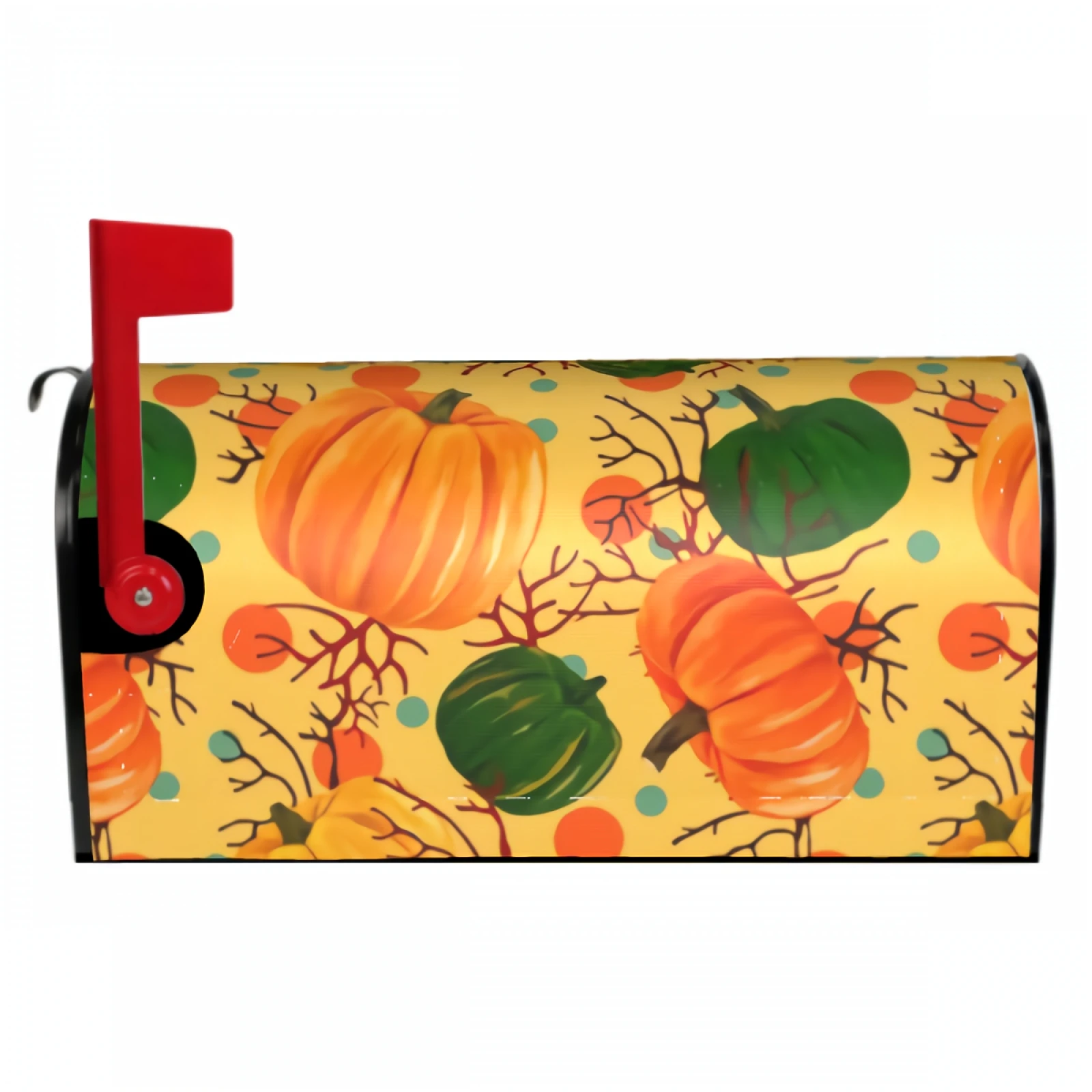 Pumpkin Mailbox Covers Magnetic 21x18 Inch Spring Summer Colorful Mailbox Wraps Post Letter Box Cover for Garden Yard Home Decor