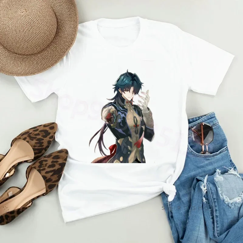 Anime japonais T-shirt femmes Harajuku à manches courtes décontracté Honkai Star Rail dimanche T-shirt vêtements rue t-shirts vêtements esthétiques