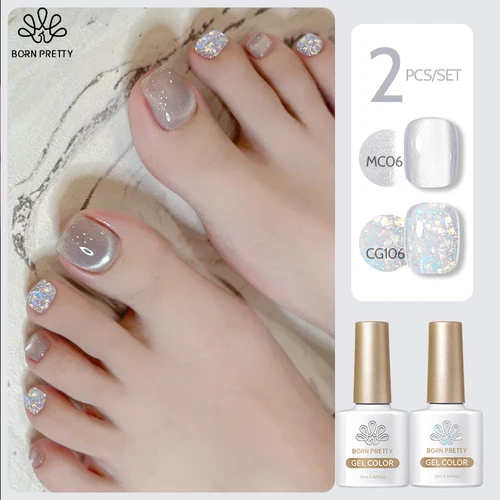 Imagen 1 del producto BORN PRETTY-Juego de esmalte de uñas de Gel magnético, 2 uds., luz de luna, gato, semipermanente, esmalte de Gel magnético de cristal para decoración de uñas DIY