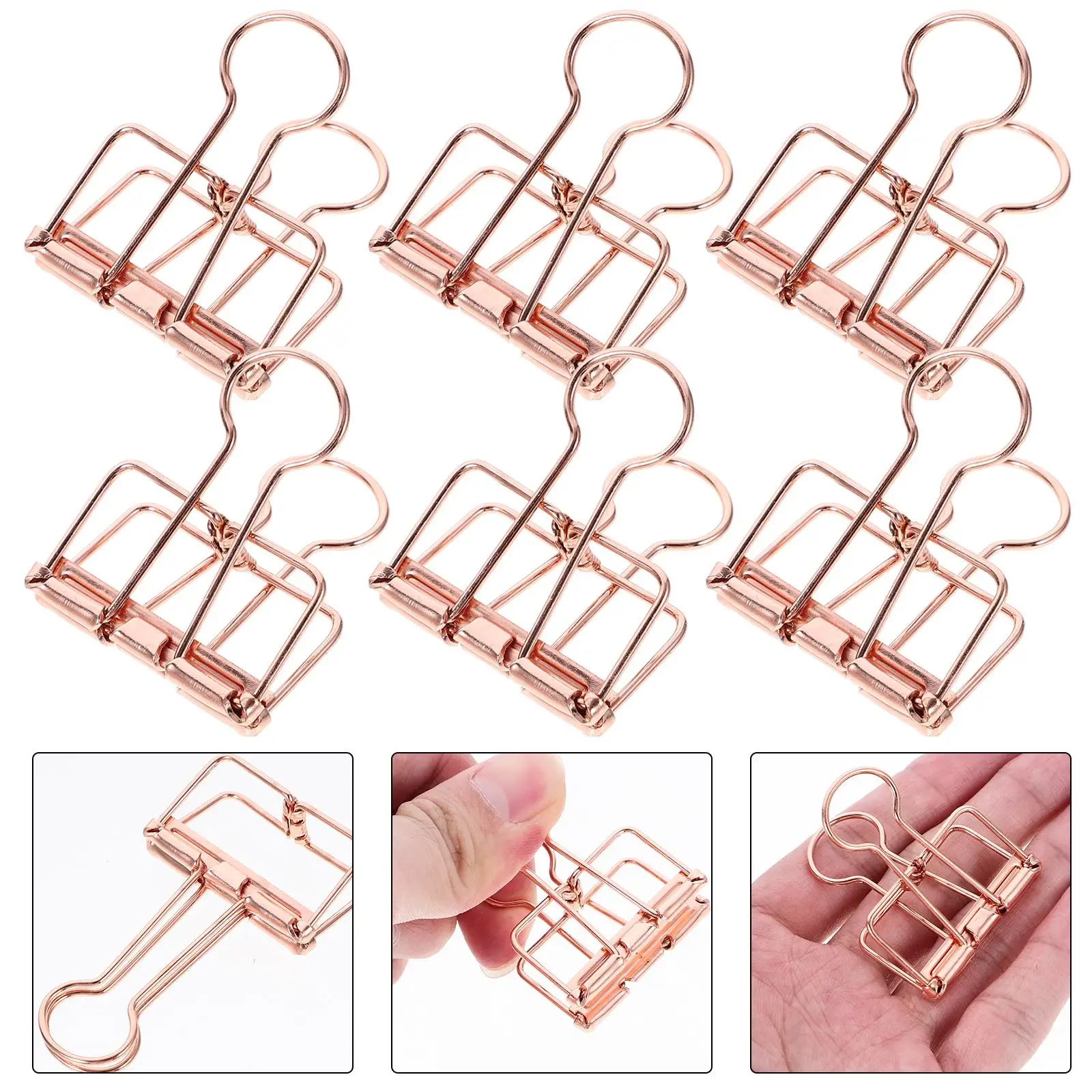10 Pcs Hollow Dovetail Clip Binder Clips Small Office Supplies Organizer Supply Alloy Paper Clamps