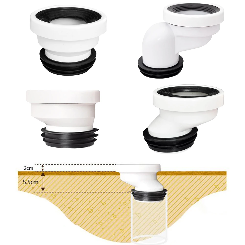 2/5/10cm offset-toilet wc desalinhado pan conector shifter tigela suave tubo de solo pvc em linha reta excêntrico dreno bocal-substituição