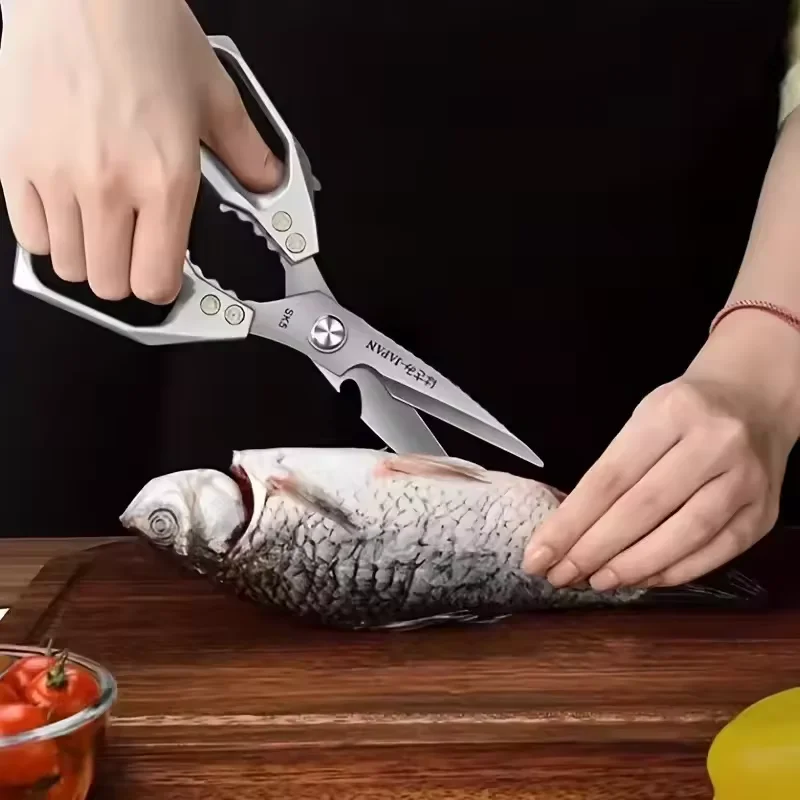 Küchenschere aus Edelstahl, kleine Haushaltswerkzeuge für die Küche, multifunktionale Lebensmittelschere zum Schneiden von Fisch und Knochen